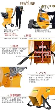 Amazon | 粉砕機 ウッドチッパー ガーデンシュレッダー エンジン